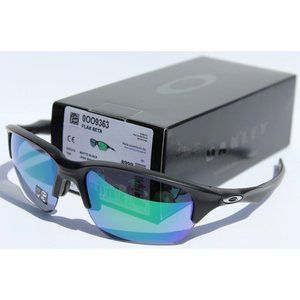 OAKLEY Flak Beta Sunglasses Matte Black/Jade Green Iridium OO9363-16 $152